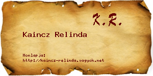 Kaincz Relinda névjegykártya